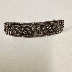 Pewter French clip hand craft diamond cut